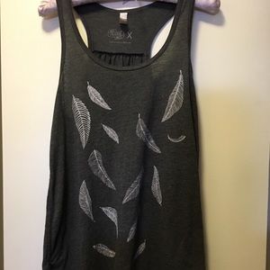 ModCloth grey feather tank top